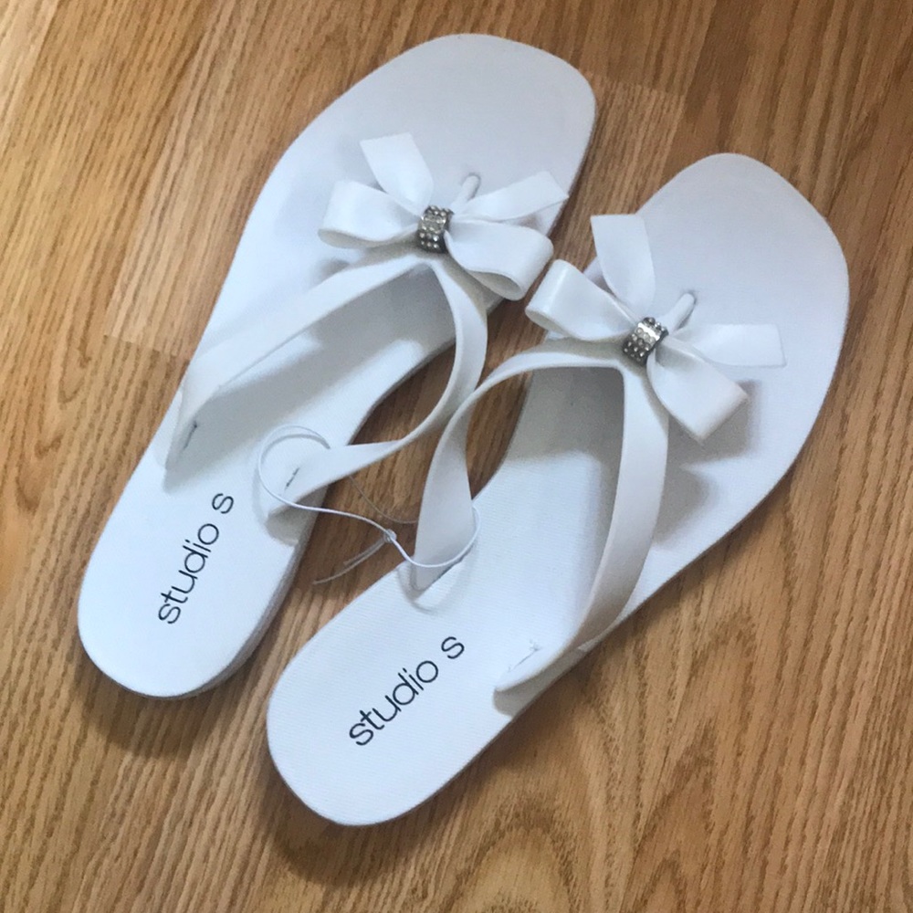 White flip flops